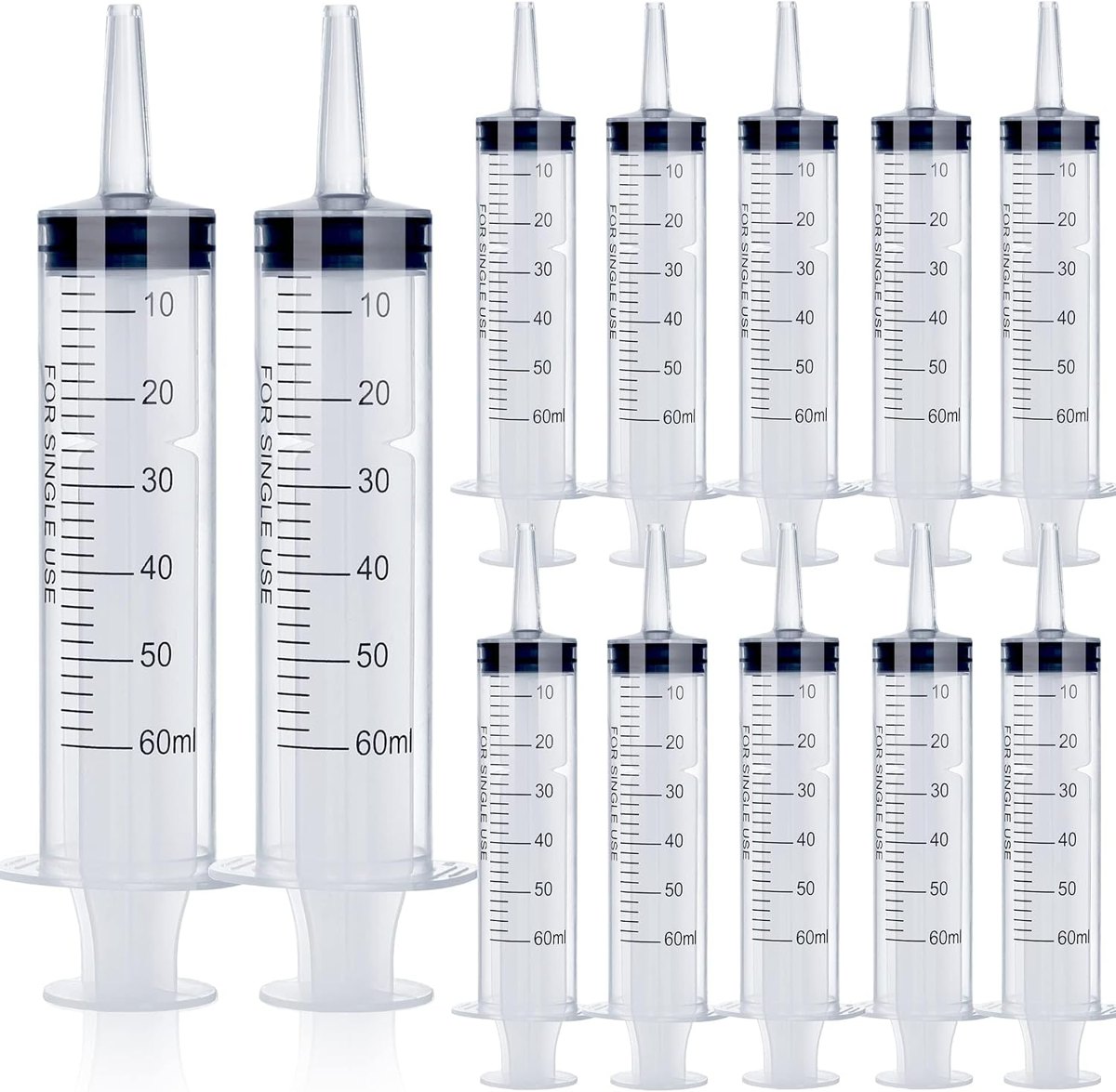 Foosi 60 mL Syringe for Liquid, 12 Pack